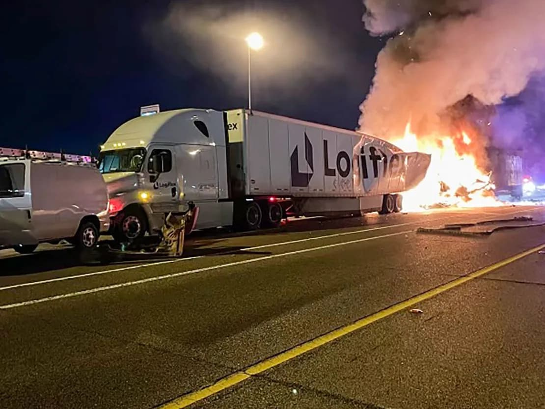 Commercial truck crash scene requiring fast evidence preservation