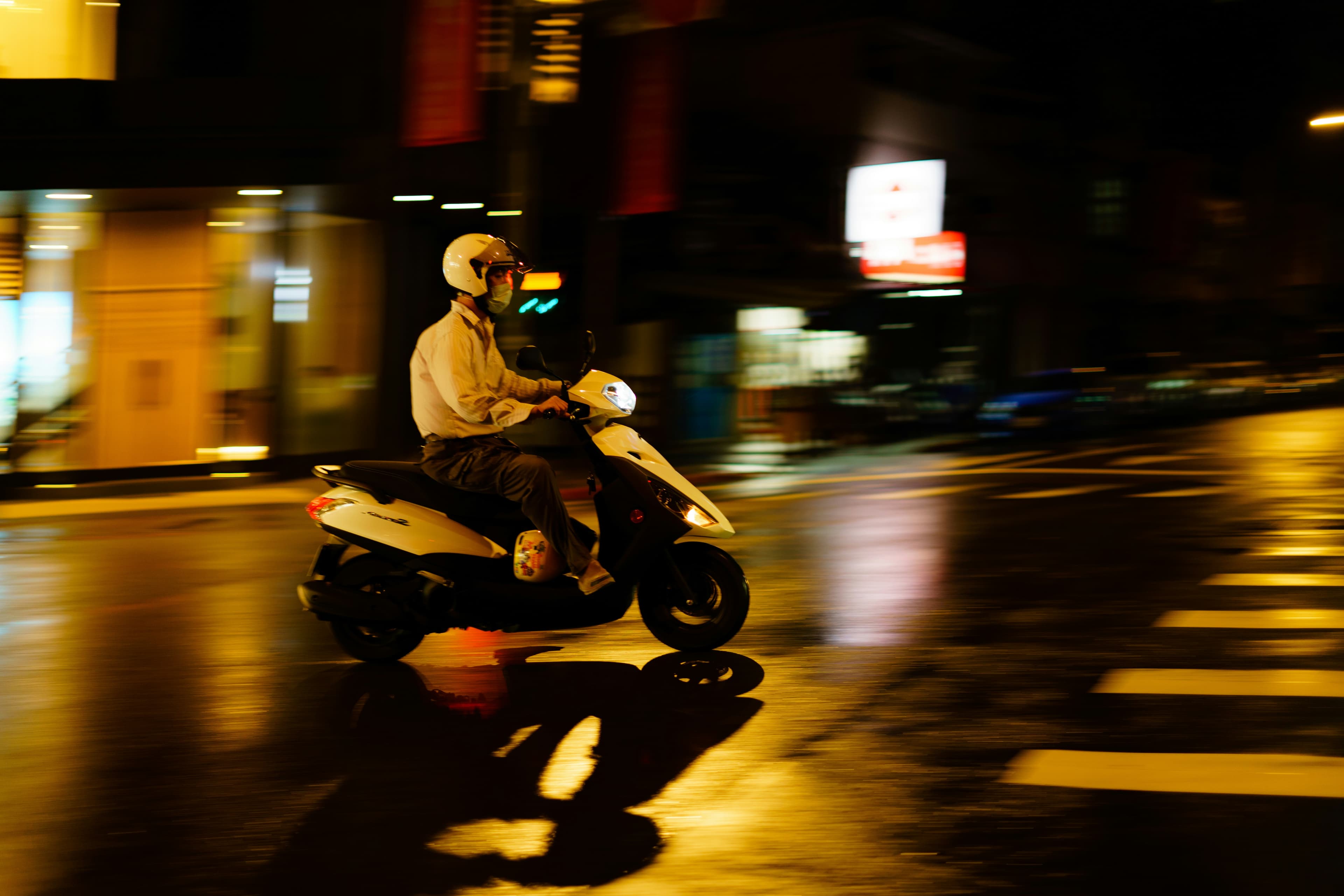E-Scooter Rider on City Street